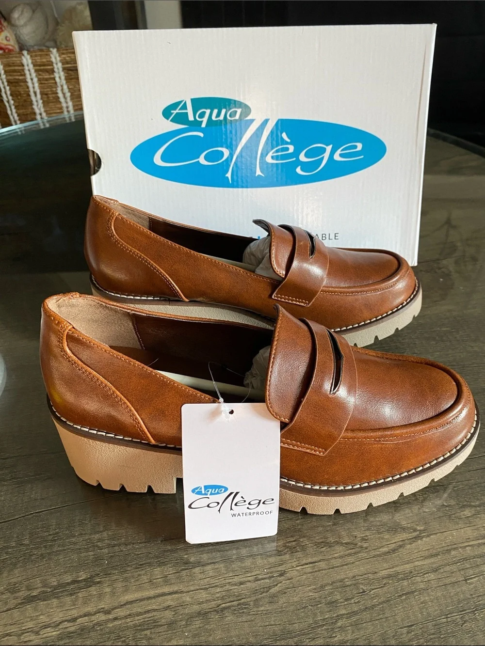 Aqua Women’s Brown Penny Loafers